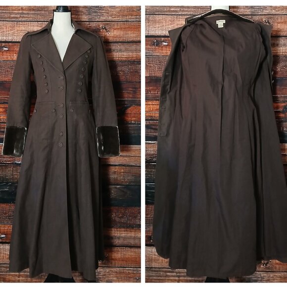Elevenses Anthropologie Coat Jacket Size 2 Victorian Gothic Skirted Brown - Picture 3 of 9